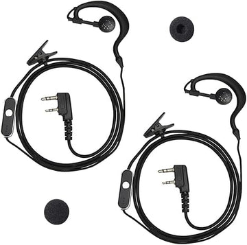 2-Pack K Type Wired Headset Earpiece with Mic for Global-PTT G0 Walkie Talkies POC Radios