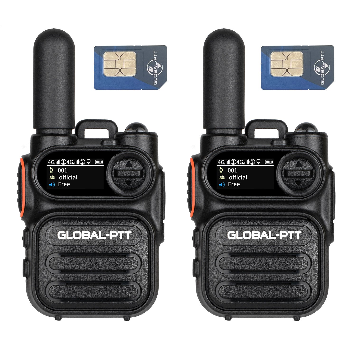Unlimited Range - Nationwide 4G LTE Global PTT Long Range Walkie Talkies Set of 2 - No Monthly or Subscription Fees