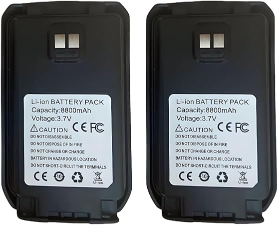 2-Pack 8800 mAh 3.7V Li-ion Battery Pack for Global-PTT G0 Walkie Talkies PoC Radios (G0)