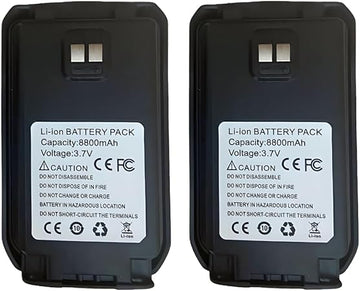 2-Pack 8800 mAh 3.7V Li-ion Battery Pack for Global-PTT G0 Walkie Talkies PoC Radios (G0)