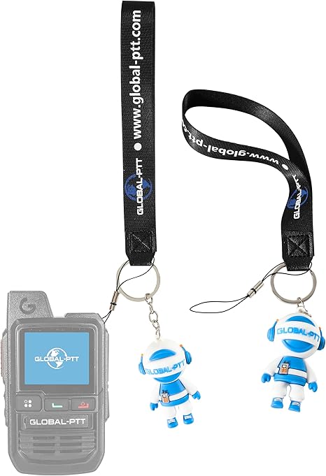 Global-PTT 2-Pack Lanyard for Mobile Walkie Talkie Two-Way Radios Case with Silicone Cartoon Figures – Durable Plastic Strap Perfect for Keys, Cameras Flashlights and More