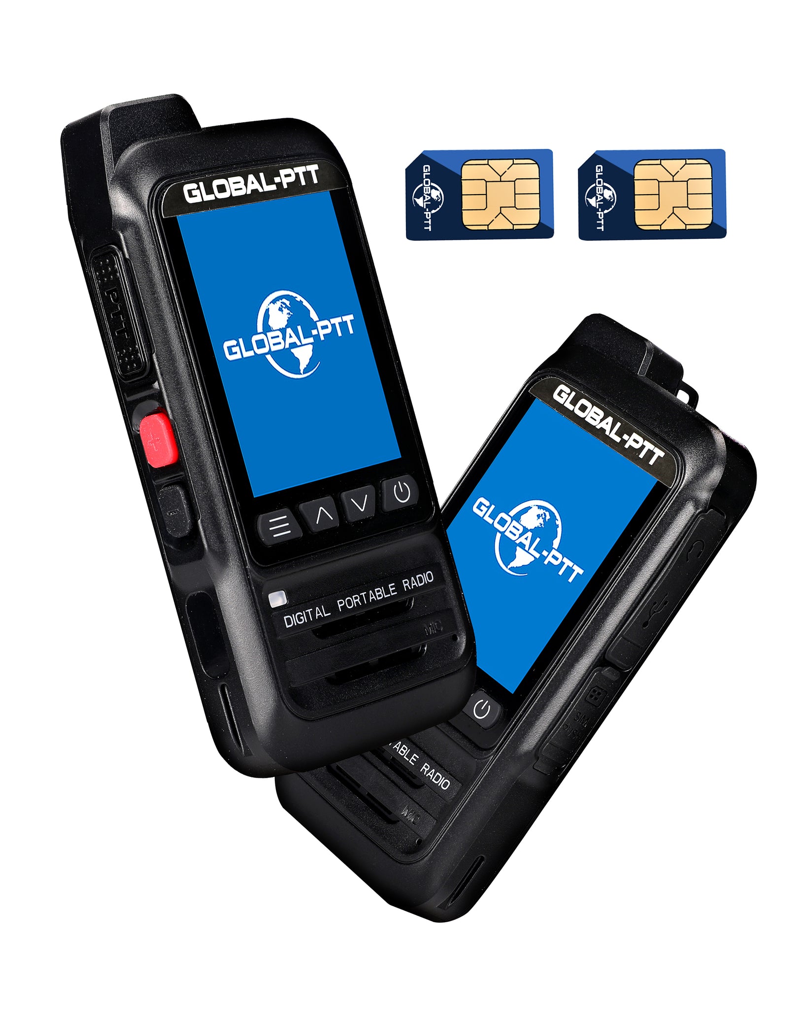 GLOBAL-PTT P0 PoC Radios Unlimited Range - IP67 Floating 4G LTE Nationwide PTT Long Range Walkie Talkies